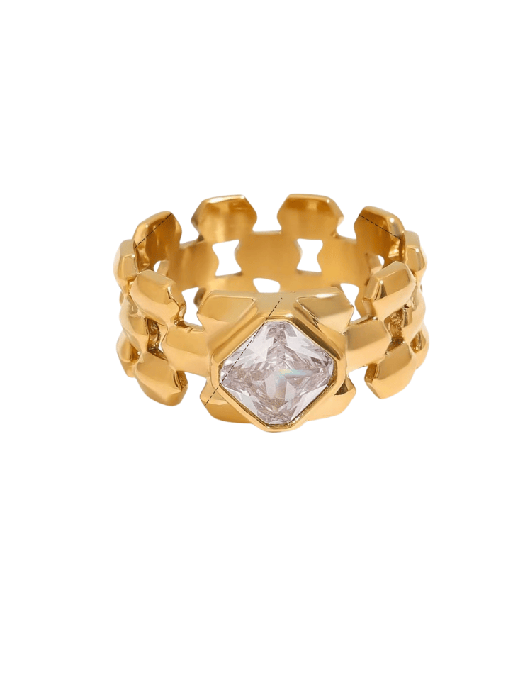 Anillo Golden Geo Ring Dorado Ref. J117