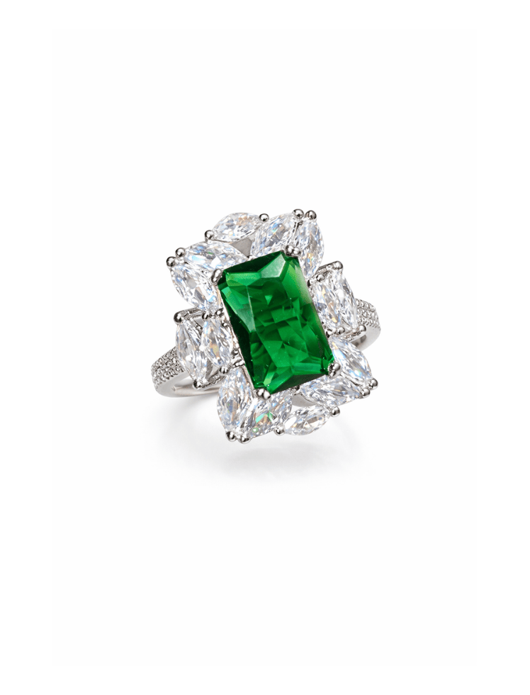 Anillo Regal Halo Ring Verde Ref. J124