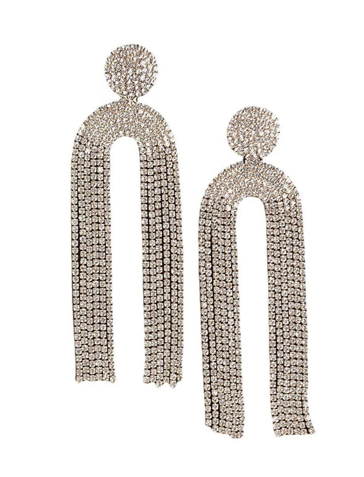 Aretes Starlight Waterfall Plateados Ref. J29