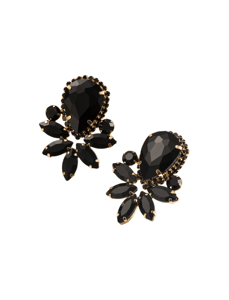 Aretes Midnight Blossom Earrings Negro Ref. J36