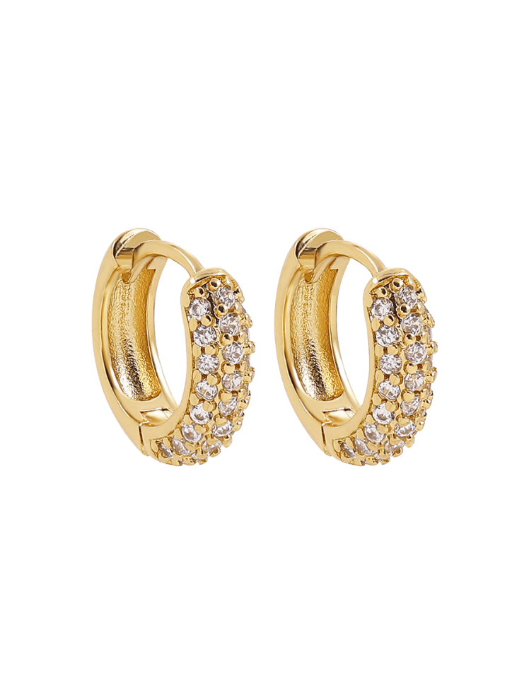 Aretes Pavé Huggies Dorados Ref. J45