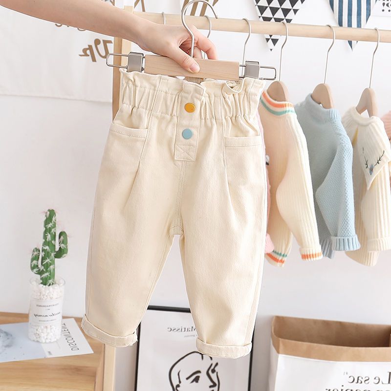 PANTALONES CREMA BOTONES COLORES