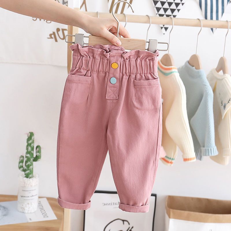 PANTALONES ROSADOS BOTONES COLORES