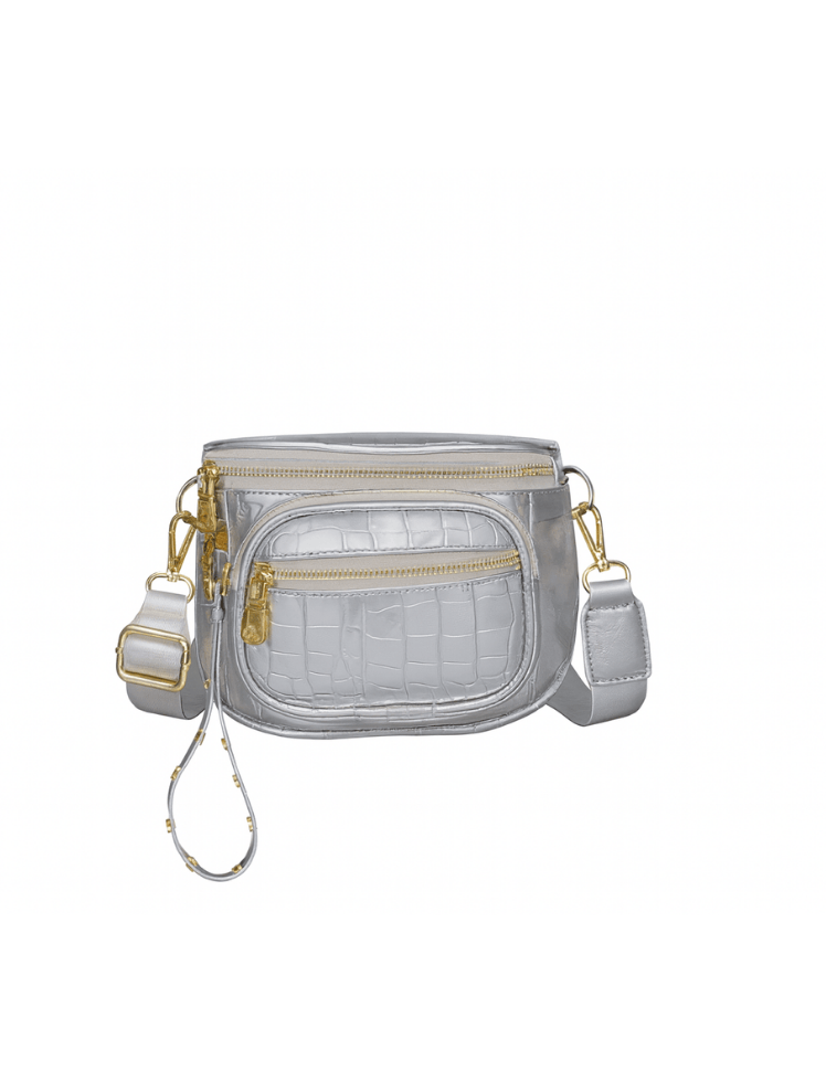 Riñonera Chic Croco Plateado Ref. R304