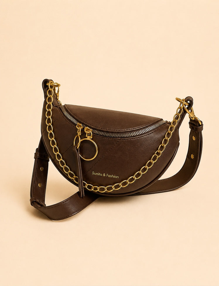 Riñonera Golden Edge Café Oscuro Ref. R345