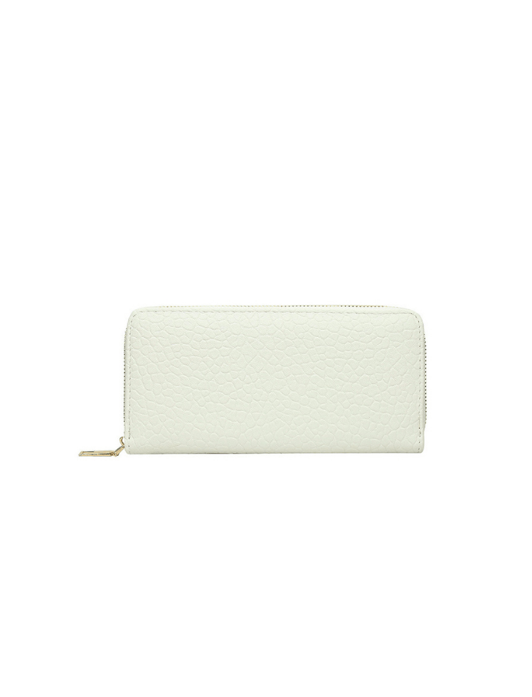 Billetera Zip Long Texture Blanca Ref. W032