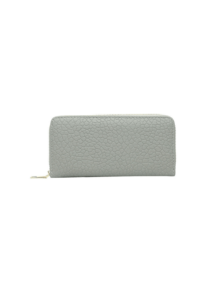 Billetera Zip Long Texture Gris Ref. W032