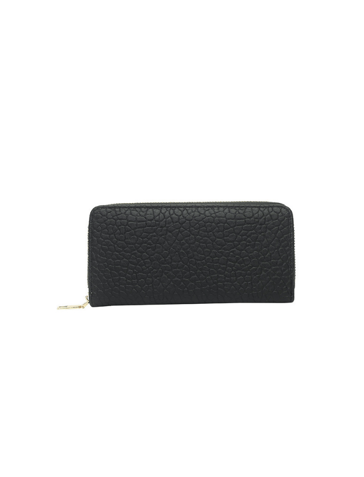 Billetera Zip Long Texture Negra Ref. W032