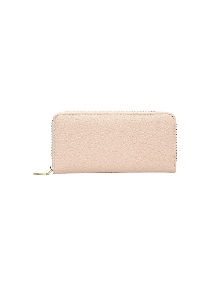Billetera Zip Long Texture Rosado Ref. W032