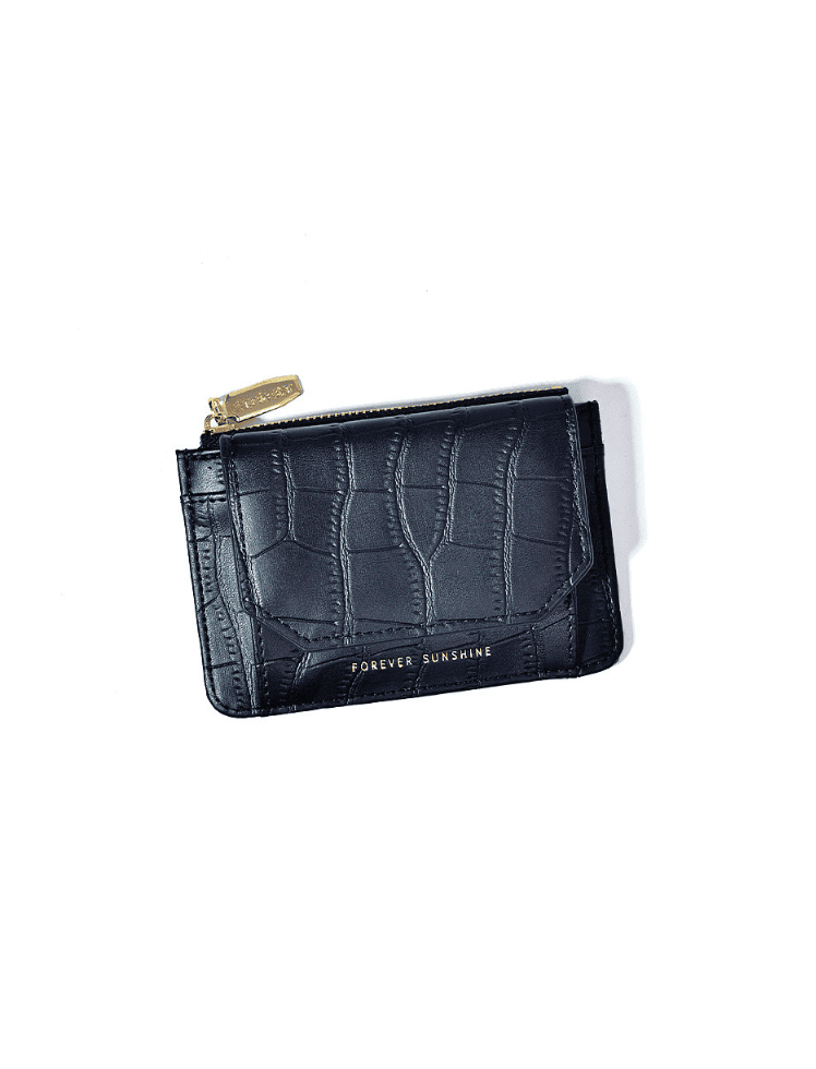 Billetera Croco Negra Ref. W046
