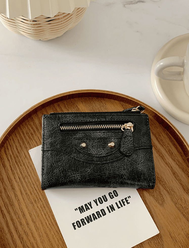 Billetera Vintage Negra Ref. W077