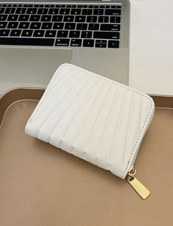 Billetera Pleated Zip Blanca Ref. W096
