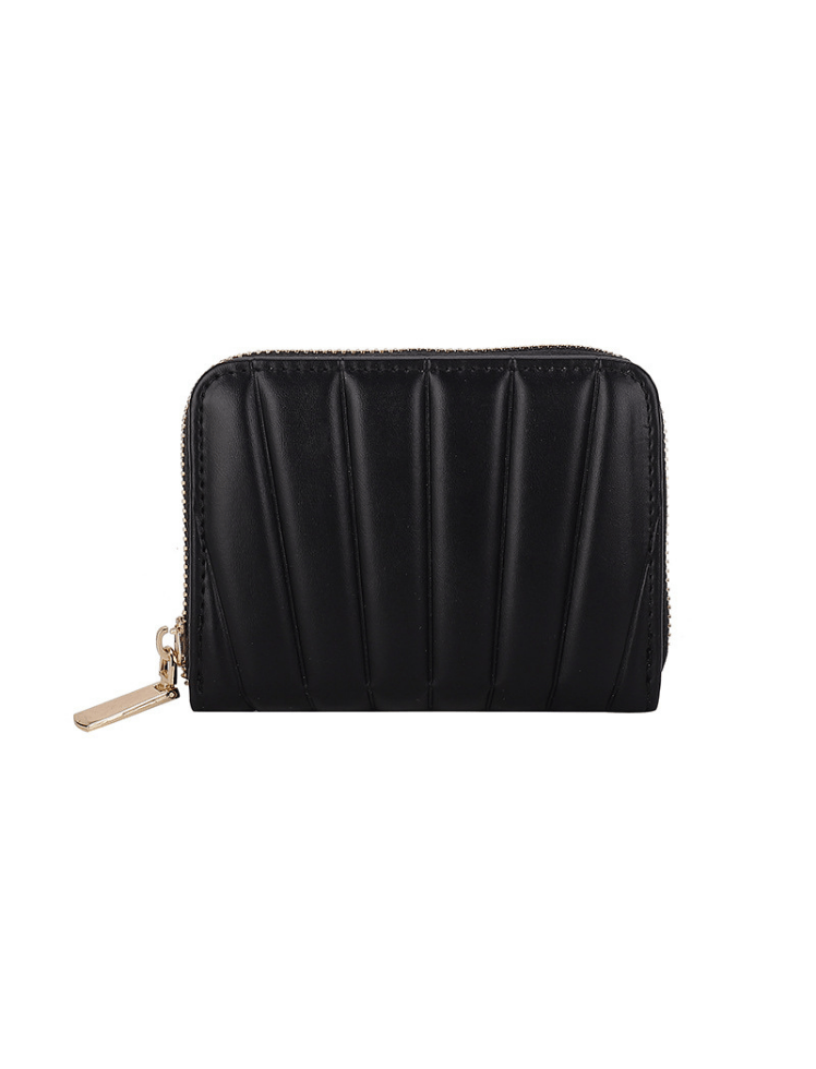 Billetera Pleated Zip Negra Ref. W096