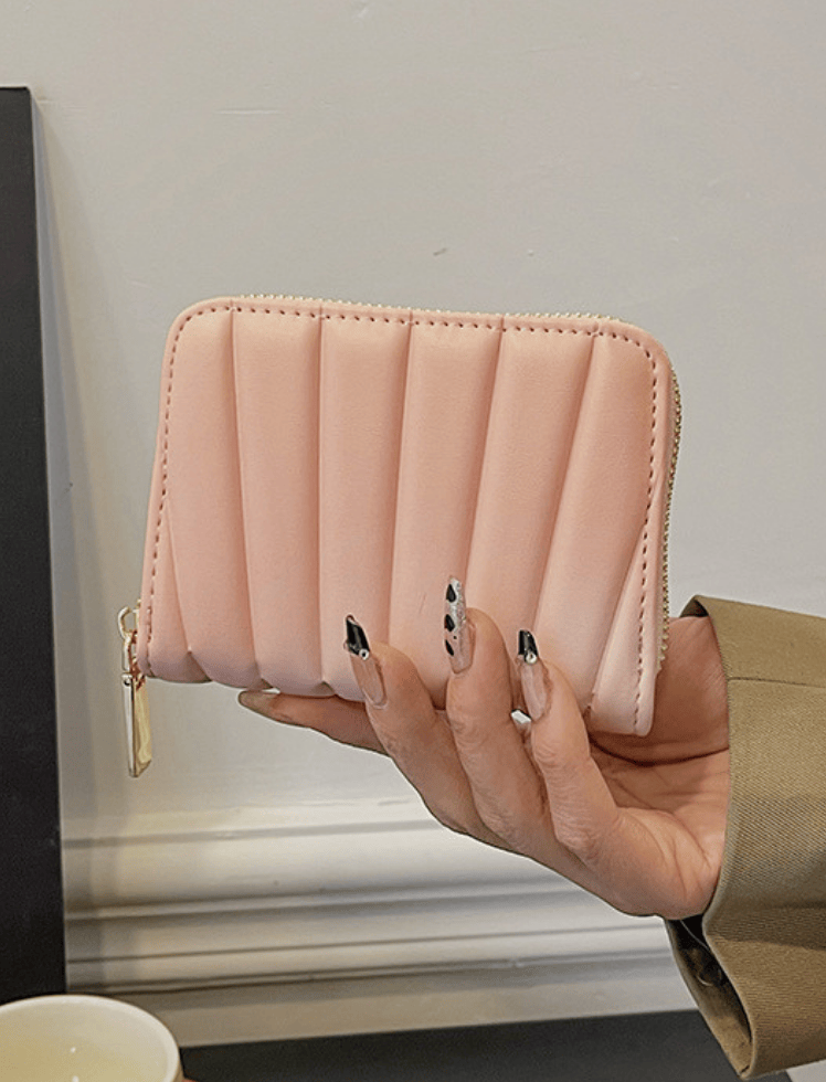 Billetera Pleated Zip Rosa Ref. W096