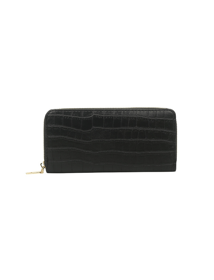 Billetera Croco Luxe Negra Ref. W101