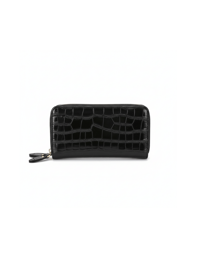 Billetera Velisse Croc Negra Ref. W129