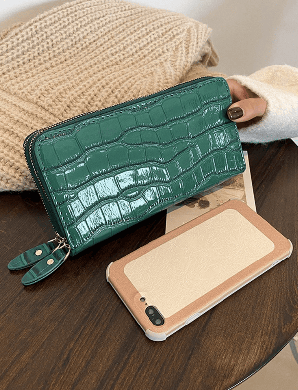 Billetera Velisse Croc Verde Ref. W129