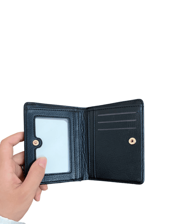 Billetera Mini Envolvente Negra Ref. W131