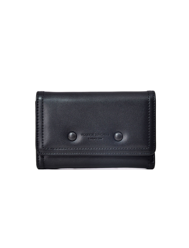 Billetera Botones Negro Ref. W136