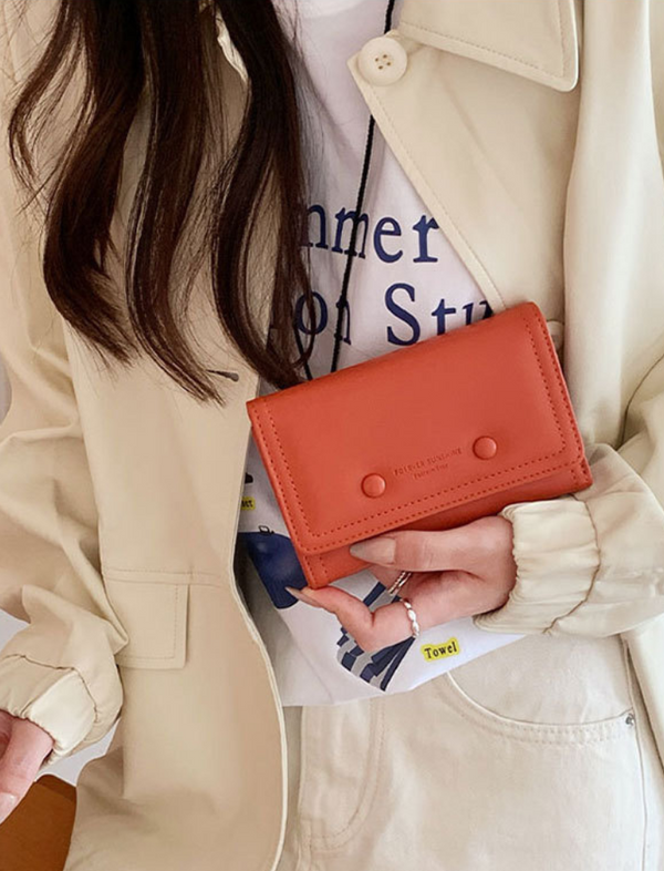 Billetera Botones Naranja Ref. W136