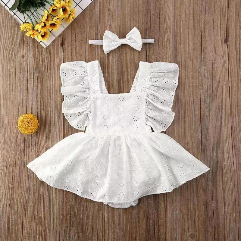 VESTIDO BLANCO CRUZADO ATRAS CON BOLEROS Y BALACA - VESTIDO | Acuarella
